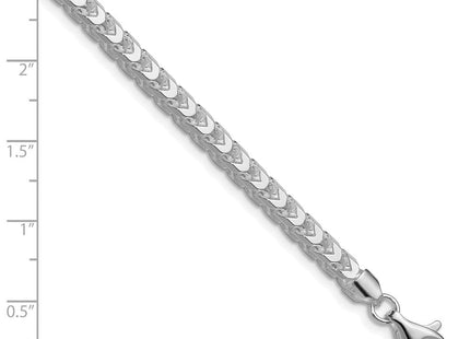 Sterling Silver Rhodium-plated D/C Square Franco Bracelet