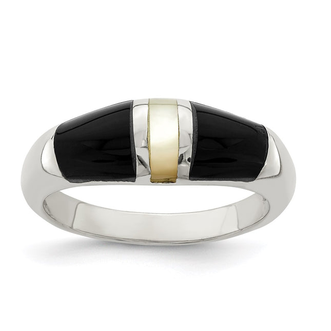 Sterling silver mother of pearl mother ring