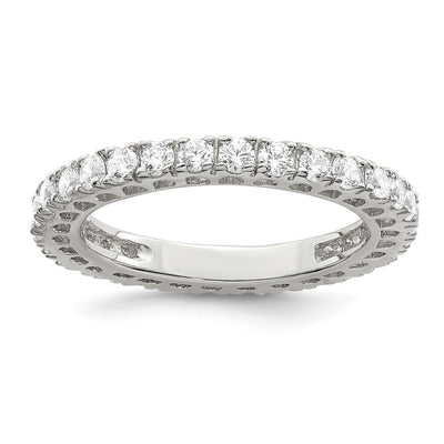Sterling silver cubic zirconia wedding band