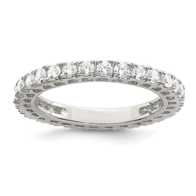 Sterling silver cubic zirconia wedding band