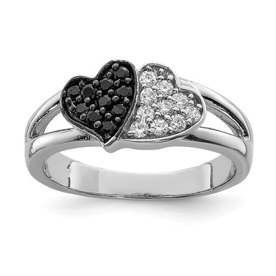 Sterling silver cubic zirconia heart ring
