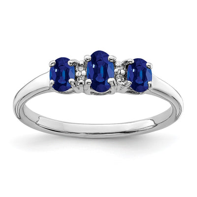 Sterling silver diamond oval ring