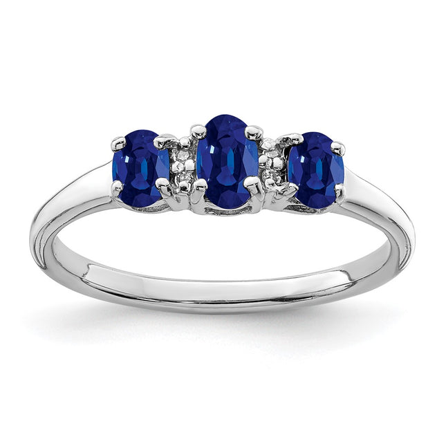 Sterling silver diamond oval ring