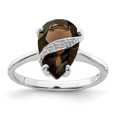 Sterling silver diamond ring