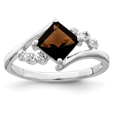Sterling silver diamond ring
