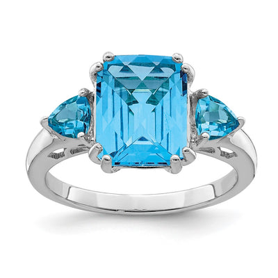 Sterling silver blue topaz ring