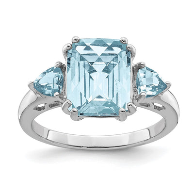 Sterling silver blue topaz ring