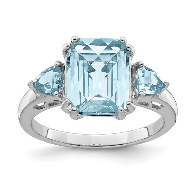 Sterling silver blue topaz ring