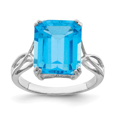 Sterling silver blue topaz ring