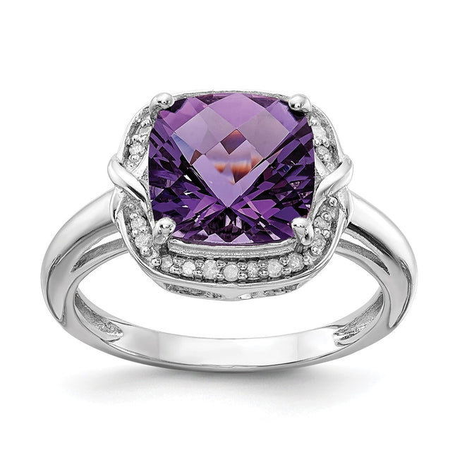 Sterling silver diamond ring