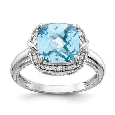 Sterling silver blue topaz ring
