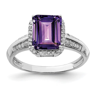 Sterling silver diamond ring