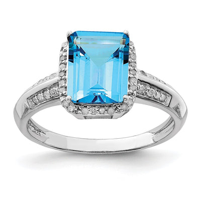 Sterling silver blue topaz ring