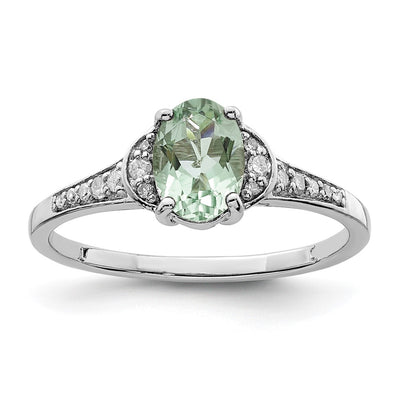 Sterling silver quartz oval ring