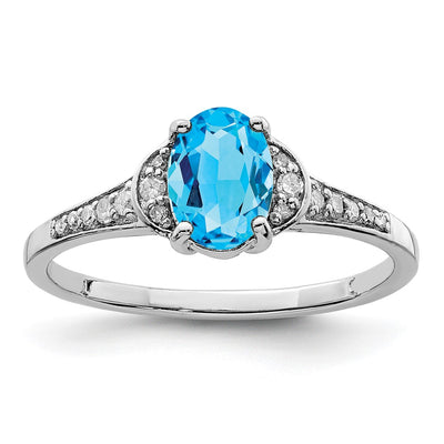 Sterling silver blue topaz ring