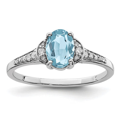 Sterling silver blue topaz ring
