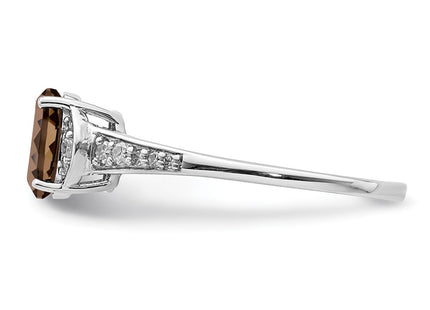 Sterling silver quartz oval ring, another view