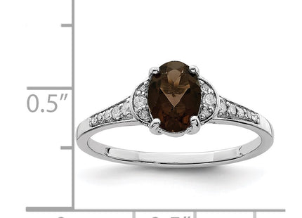 Sterling silver quartz oval ring, further view