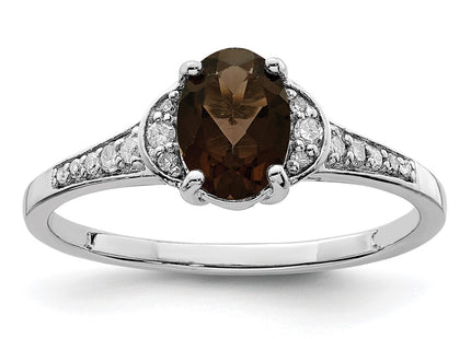 Sterling silver quartz oval ring