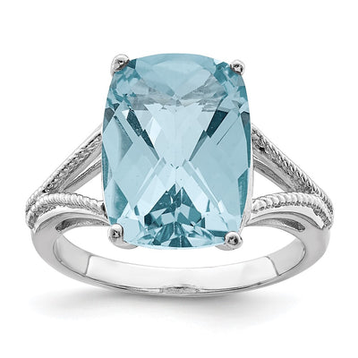 Sterling silver blue topaz ring