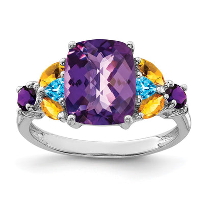 Sterling silver blue topaz ring