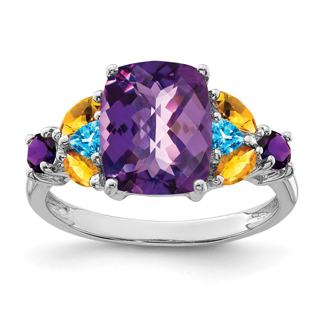 Sterling silver blue topaz ring