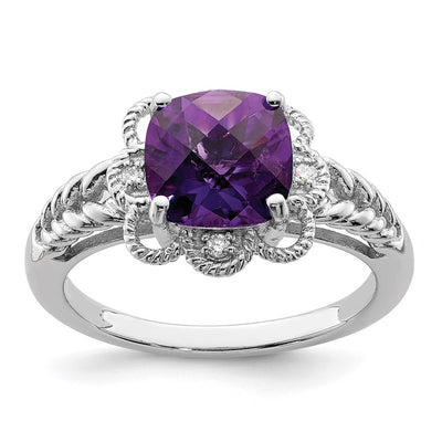 Sterling silver diamond ring
