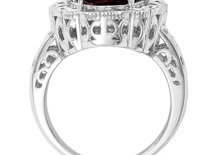 Sterling silver quartz oval ring, alternate view