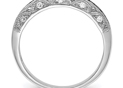 Sterling silver diamond band, alternate view