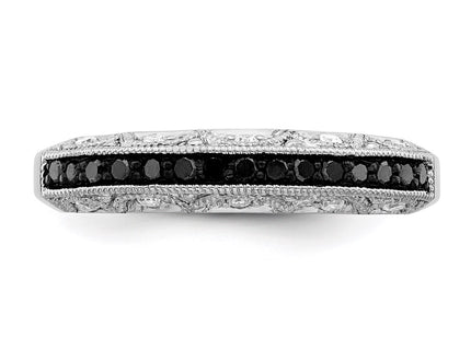 Sterling silver diamond band, further view