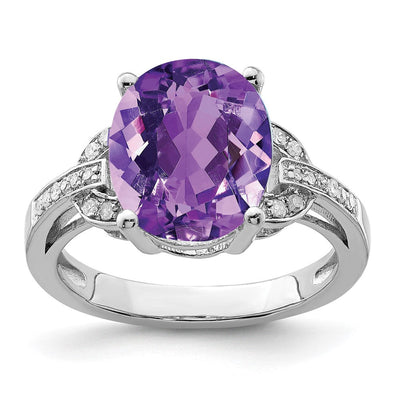 Sterling silver diamond ring
