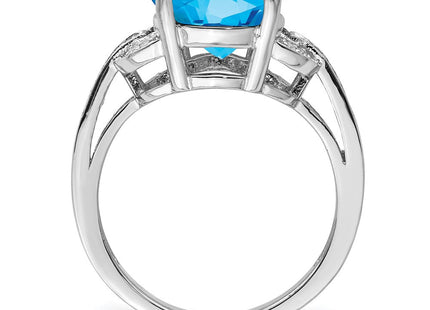 Sterling silver blue topaz ring, alternate view