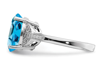 Sterling silver blue topaz ring, another view