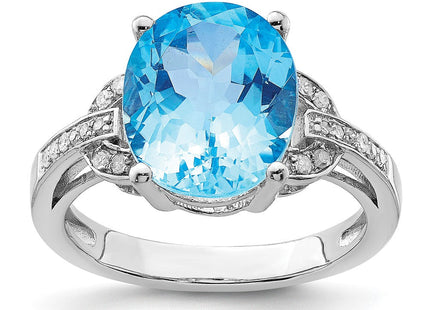 Sterling silver blue topaz ring