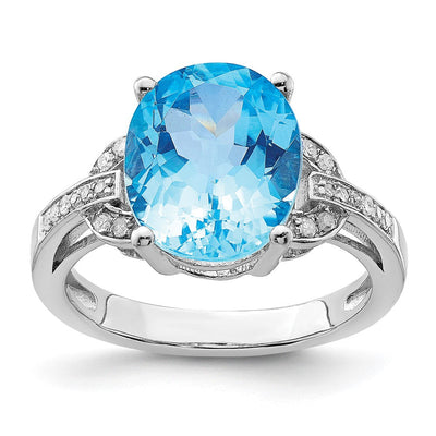 Sterling silver blue topaz ring