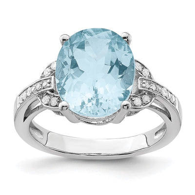 Sterling silver blue topaz ring
