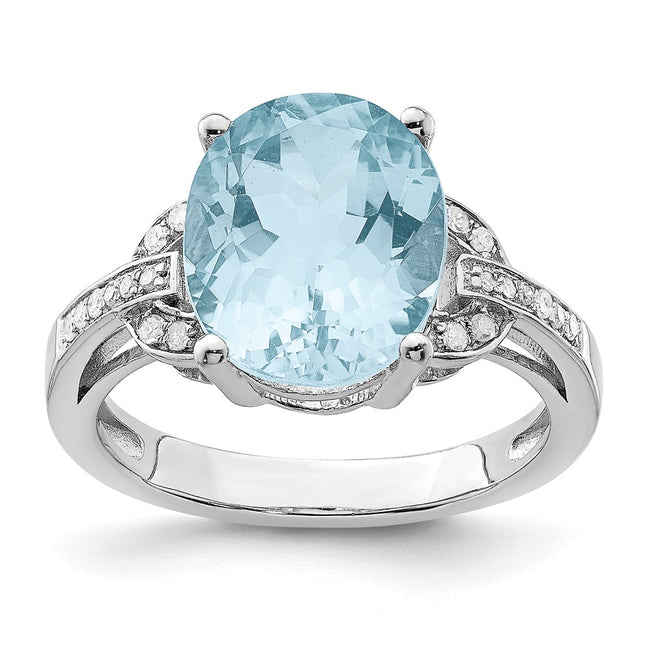 Sterling silver blue topaz ring