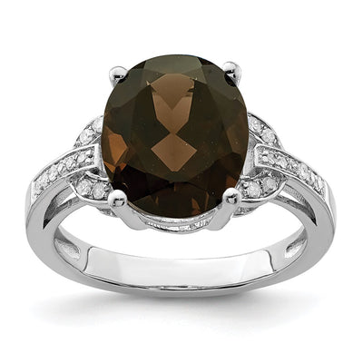 Sterling silver quartz oval ring
