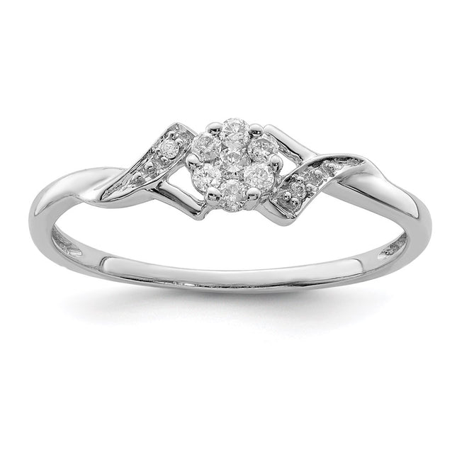 Sterling silver diamond ring