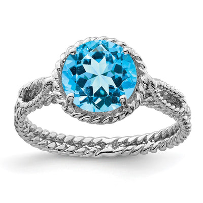 Sterling silver blue topaz circle ring