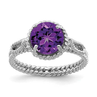 Sterling silver amethyst circle ring