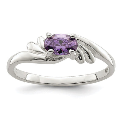 Sterling silver cubic zirconia oval ring