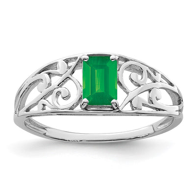 Sterling silver emerald ring