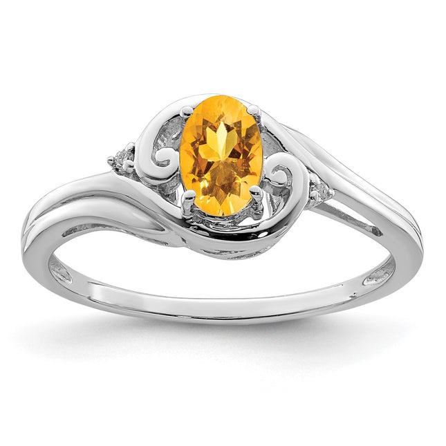 Sterling silver diamond ring