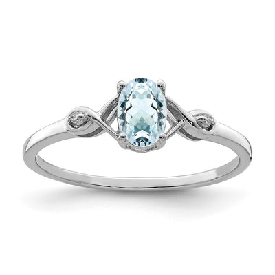 Sterling silver diamond oval ring