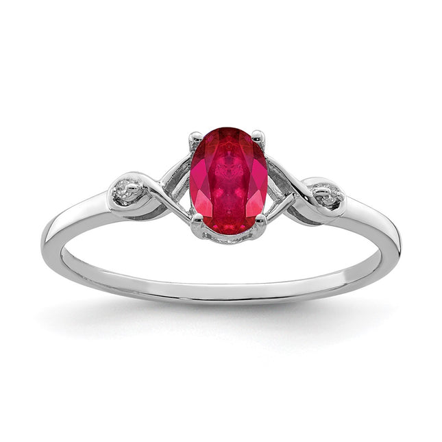 Sterling silver diamond oval ring