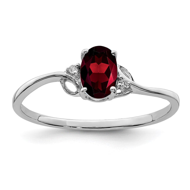Sterling silver diamond oval ring