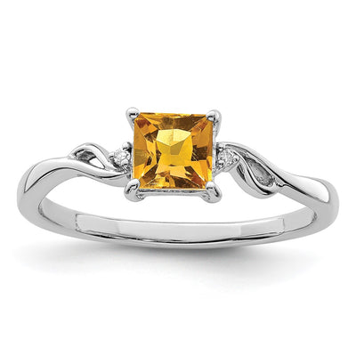 Sterling silver diamond ring