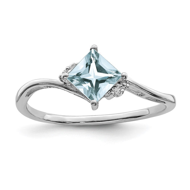 Sterling silver diamond ring
