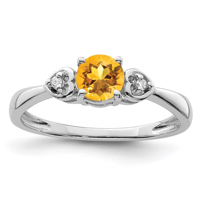 Sterling silver diamond ring